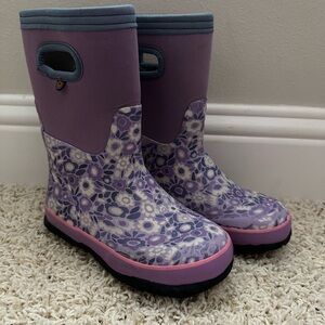 Bogs Purple Floral Kids snow Boots